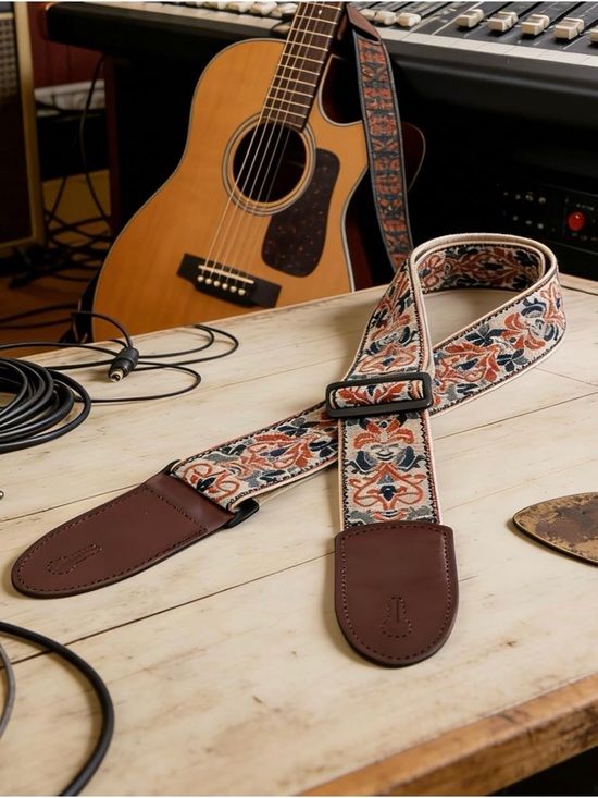 Guitar or Ukulele Elegant Embroidered Strap - Picture 3 of 3